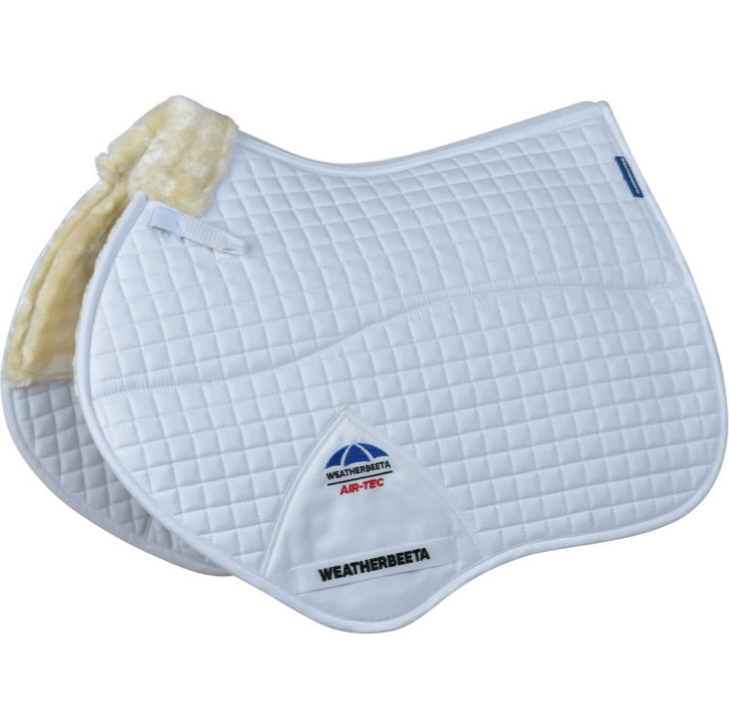 2025 Weatherbeeta Prime Air-Tec Comfy Fleece Jump Shaped Saddle Pad 1029560 - White